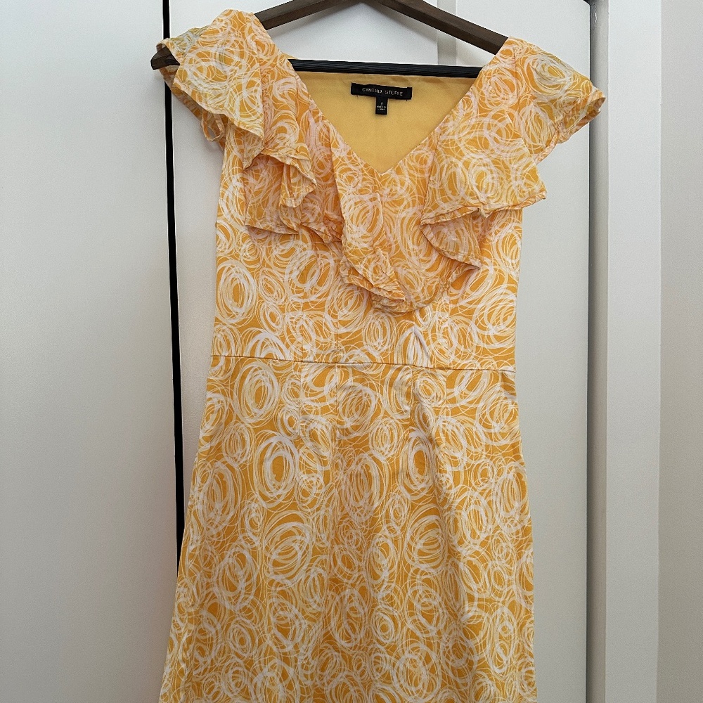 CYNTHIA STEFFE Sleeveless Summer Yellow Dress | Size: 4
